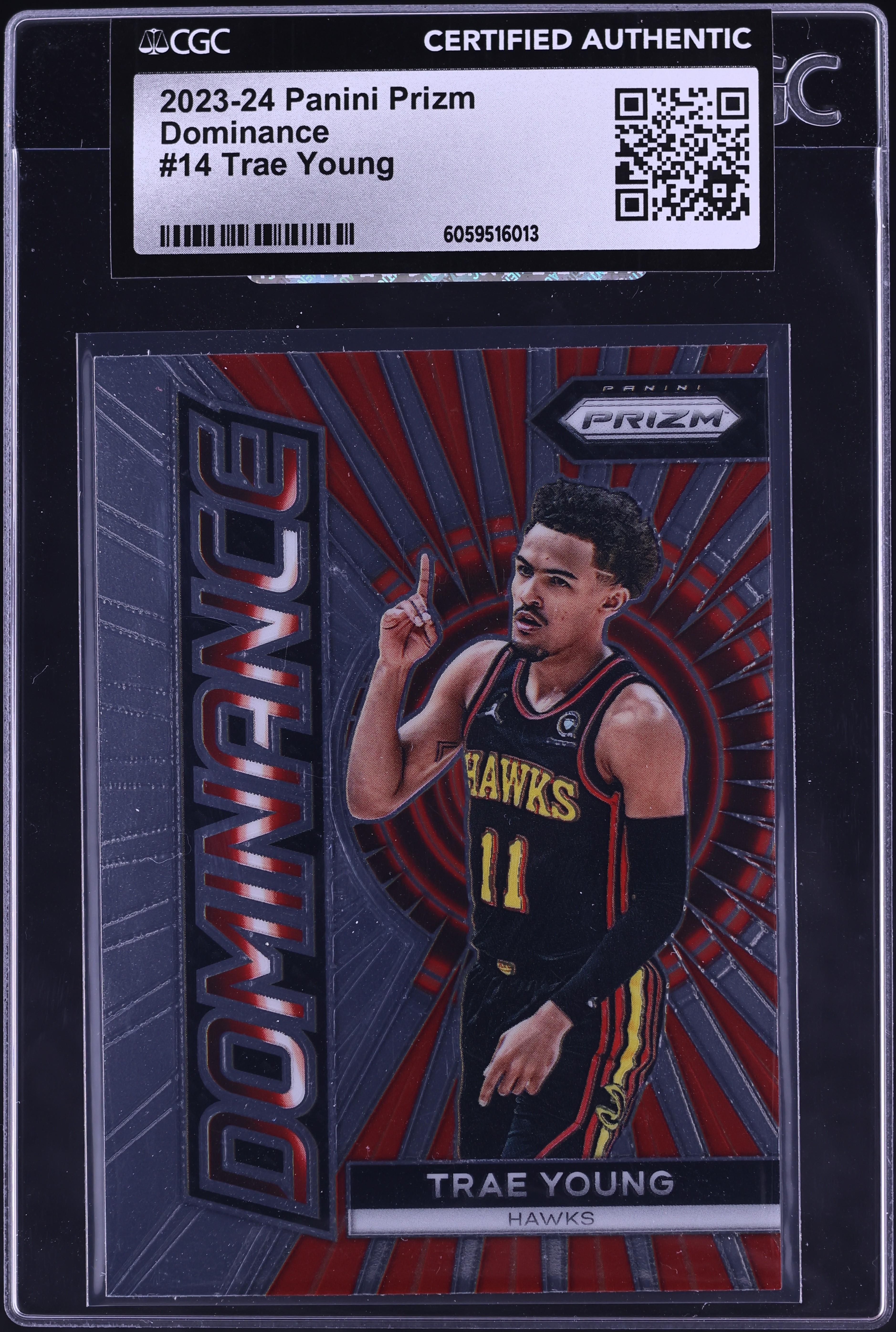 2023 Panini Prizm Dominance Trae Young #14 CGC AUTH on Fanatics
