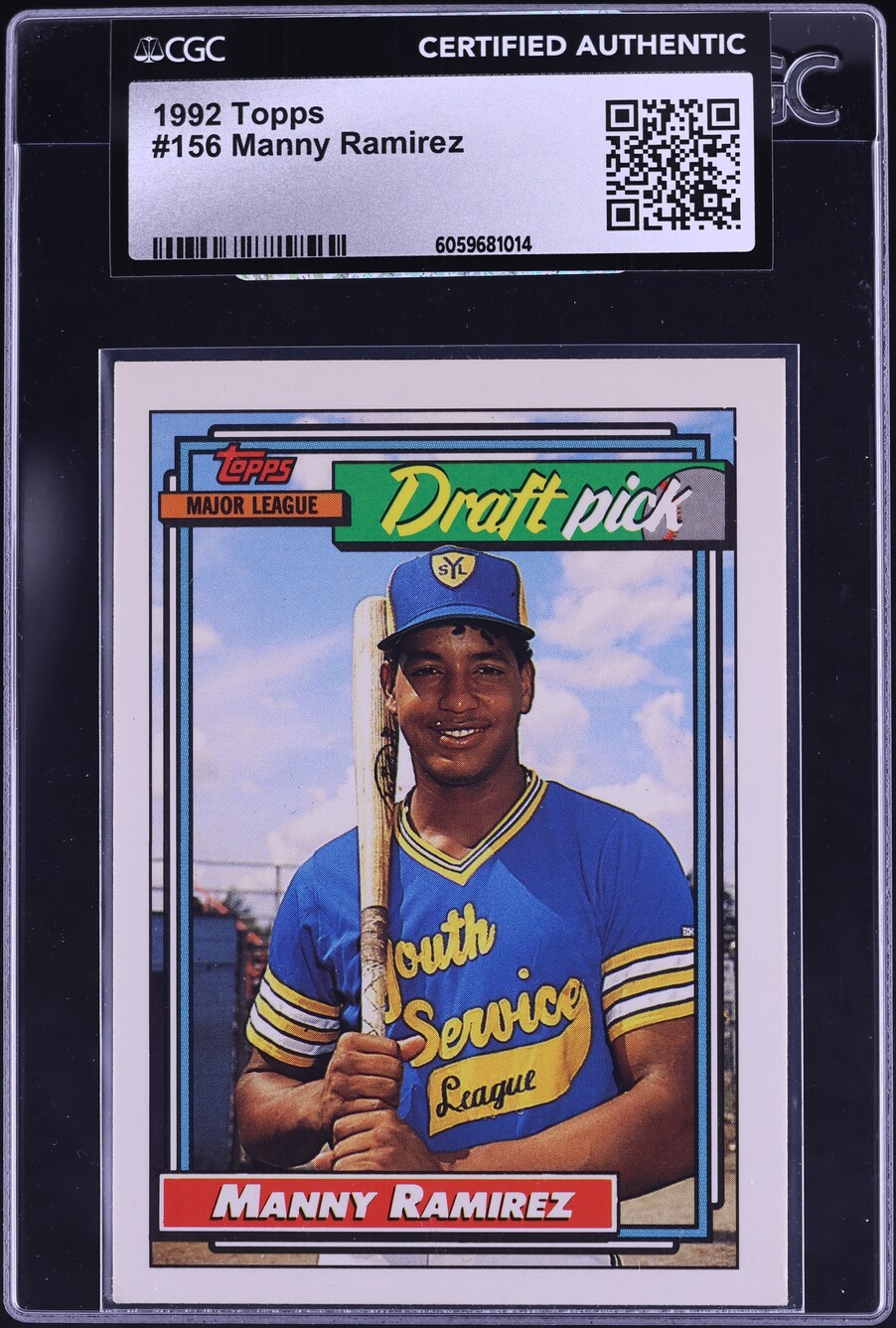 1992 Topps Manny Ramirez ROOKIE #156 CGC AUTH