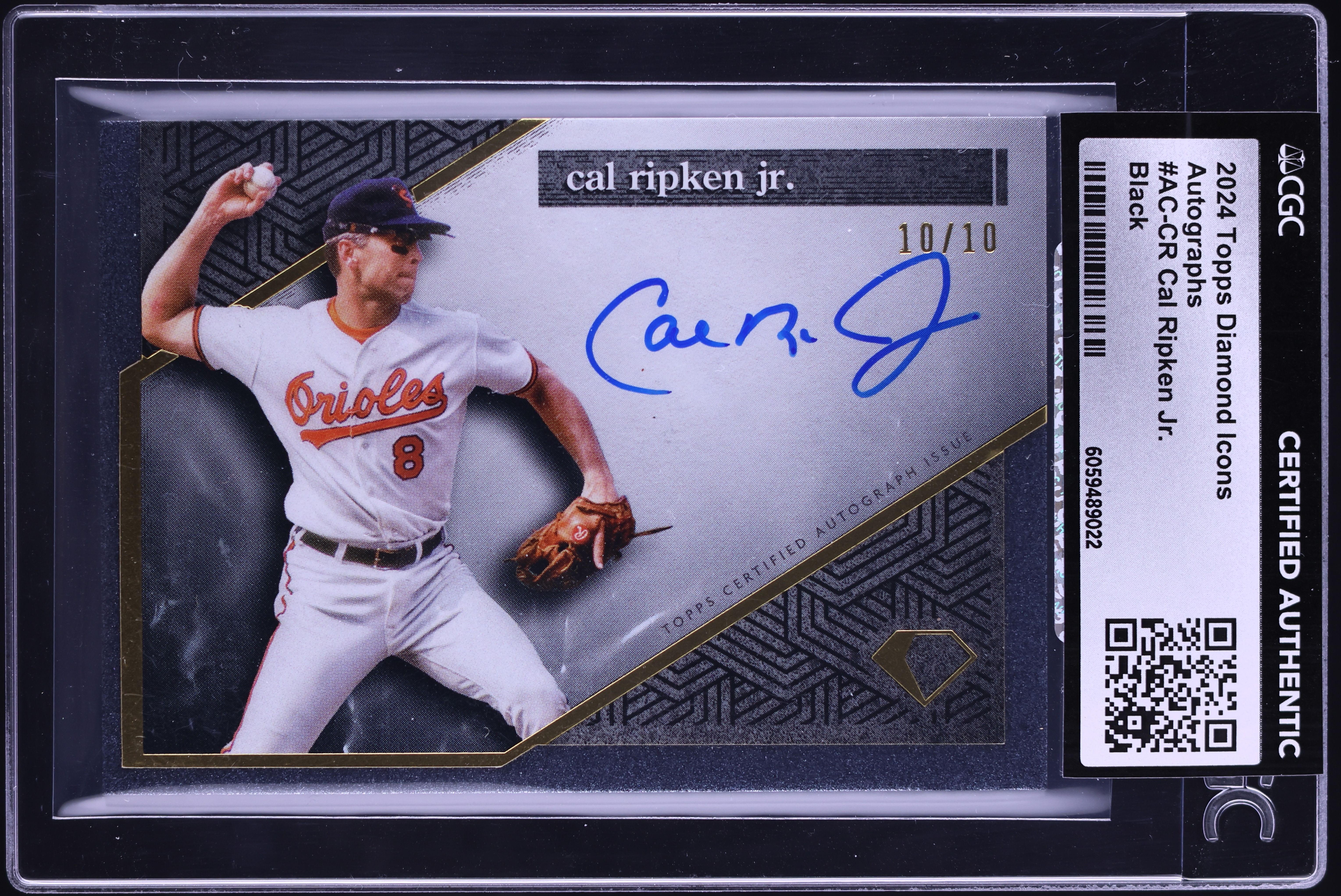 2024 Topps Diamond Icons Black Cal Ripken Jr. AUTO 10/10 #AC-CR 