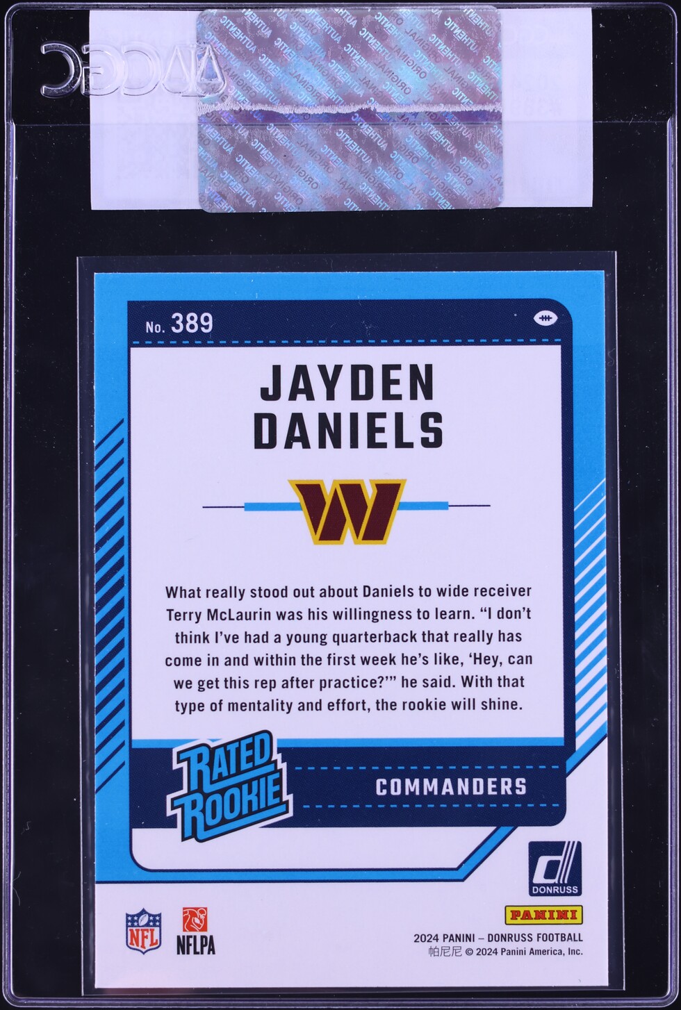 2024 Donruss Football Jayden Daniels ROOKIE #389 CGC AUTH