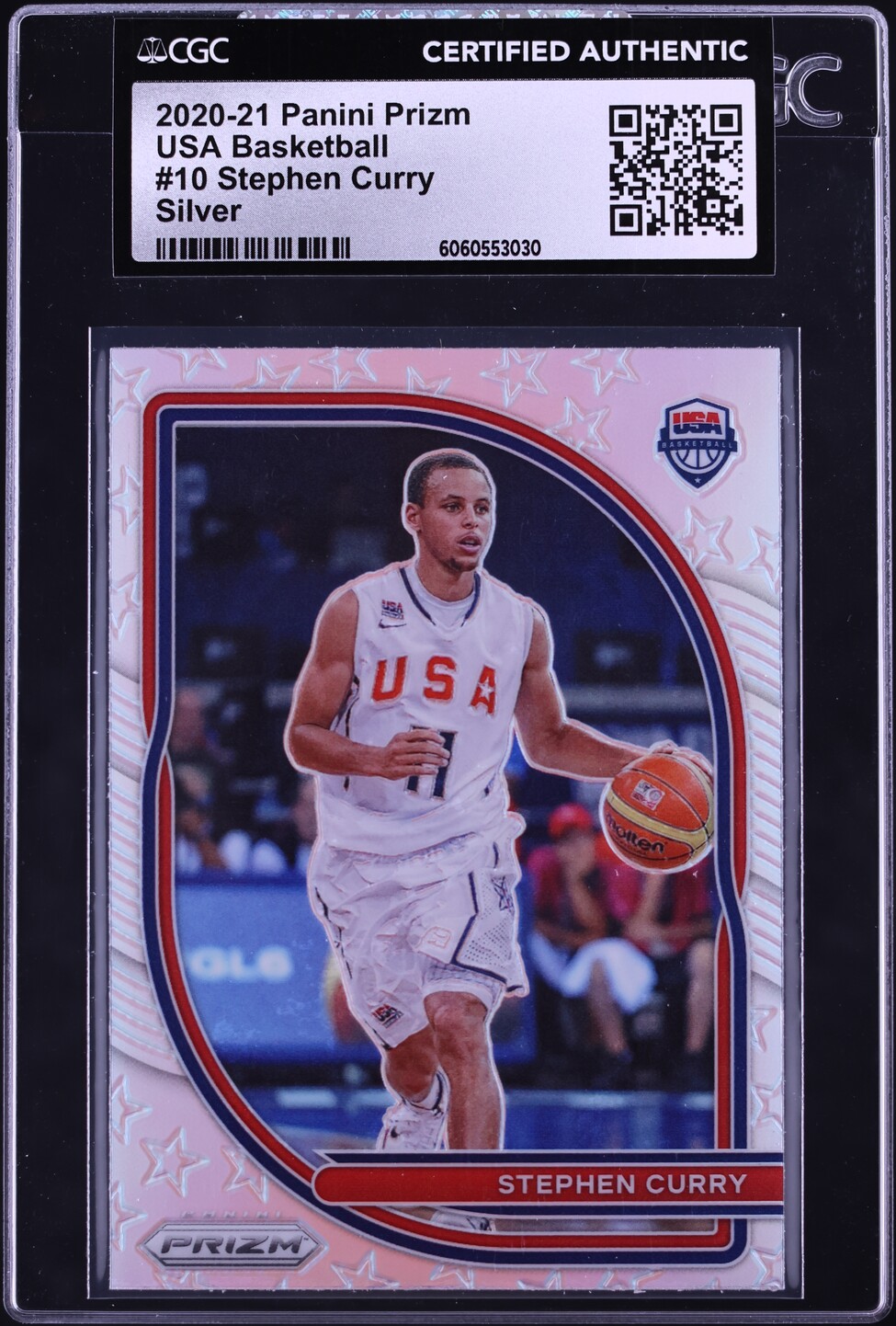 2020 Panini Prizm USA Basketball Silver Stephen Curry #10 CGC AUTH