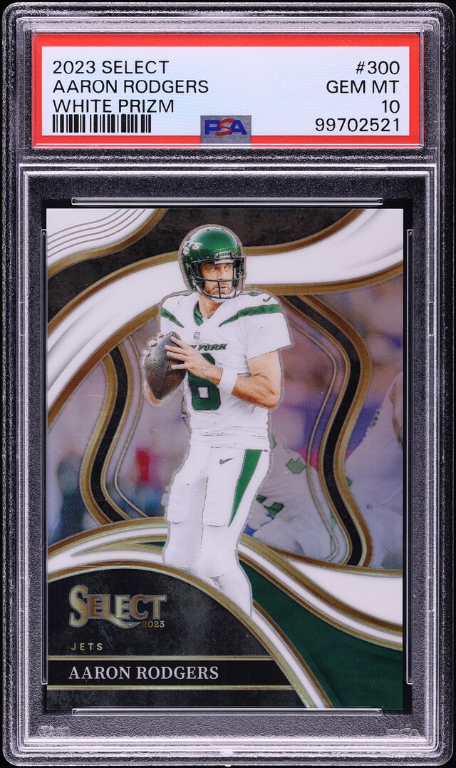 2023 Select Club Level White Prizm Aaron Rodgers /35 #300 PSA 10