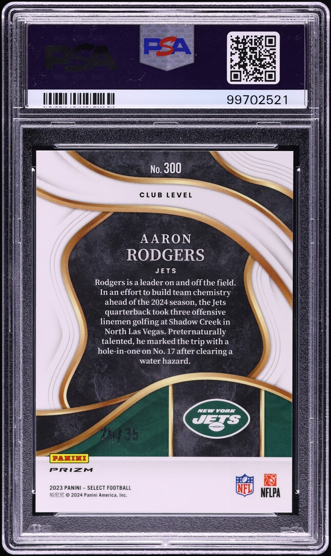 2023 Select Club Level White Prizm Aaron Rodgers /35 #300 PSA 10