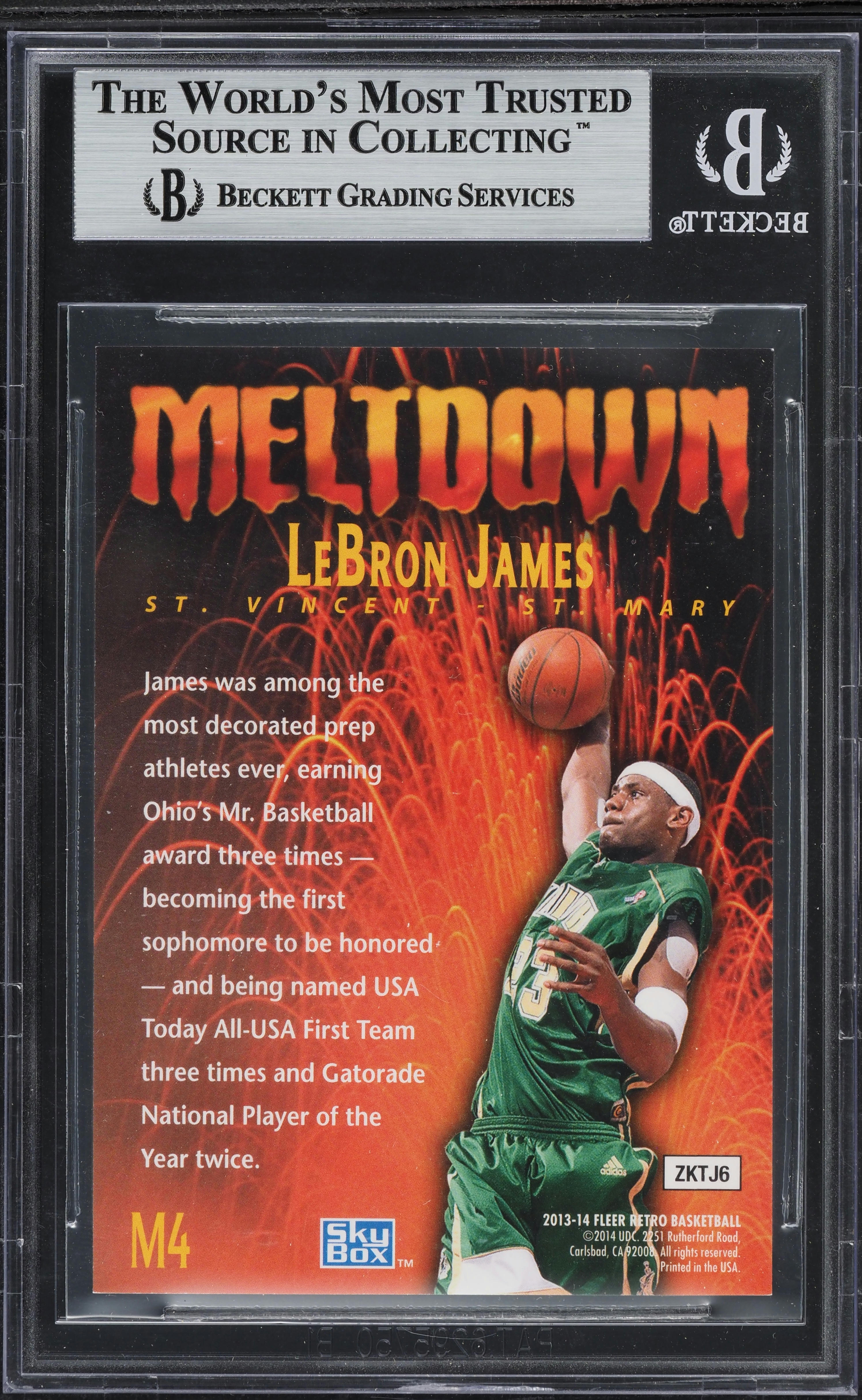2013 Fleer Retro '95 Skybox Premium Meltdown LeBron James #M4 BGS