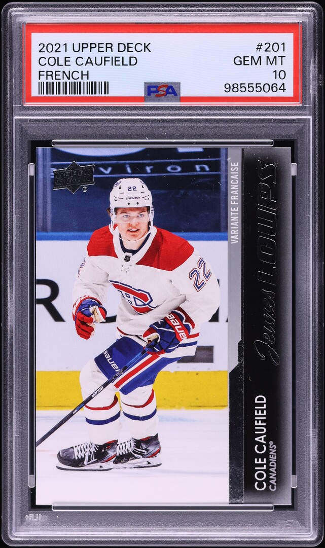 2021 Upper Deck French Cole Caufield ROOKIE #201 PSA 10 GEM MINT
