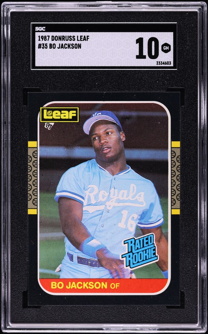 1987 Donruss Leaf Bo Jackson ROOKIE #35 SGC 10 GEM MINT
