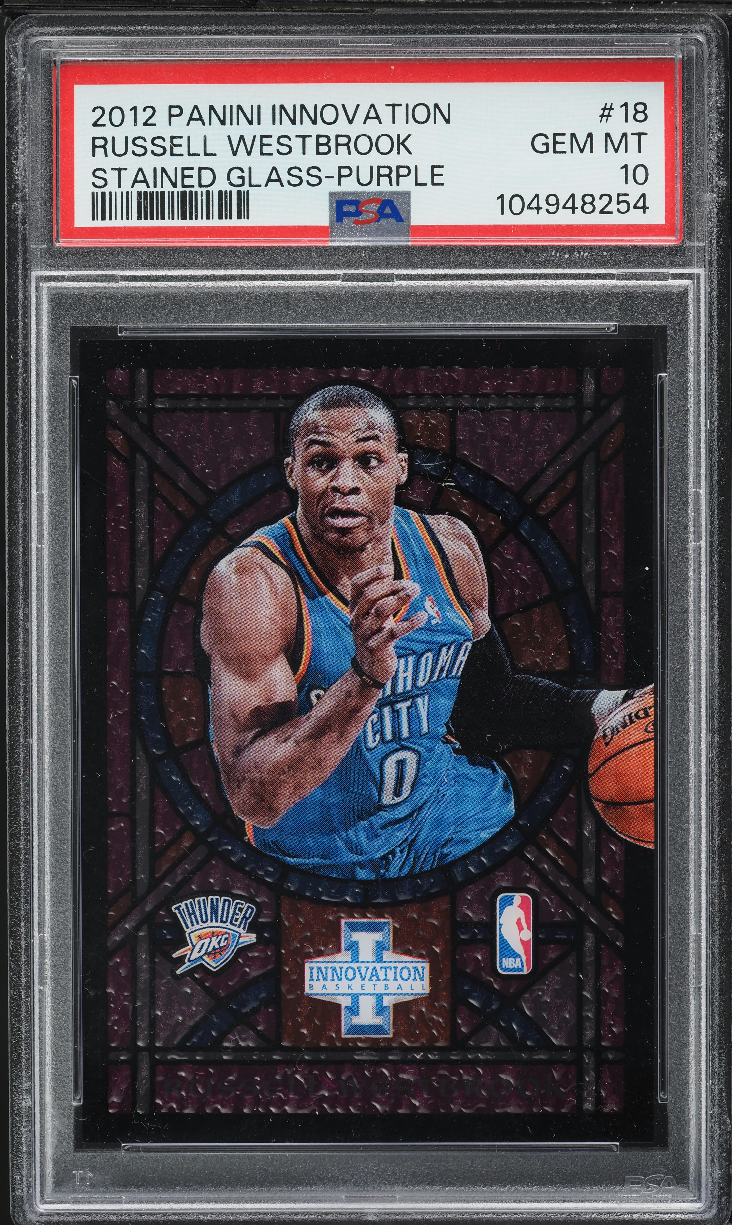 2012 Panini Innovation Stained Glass Purple Russell Westbrook #18 