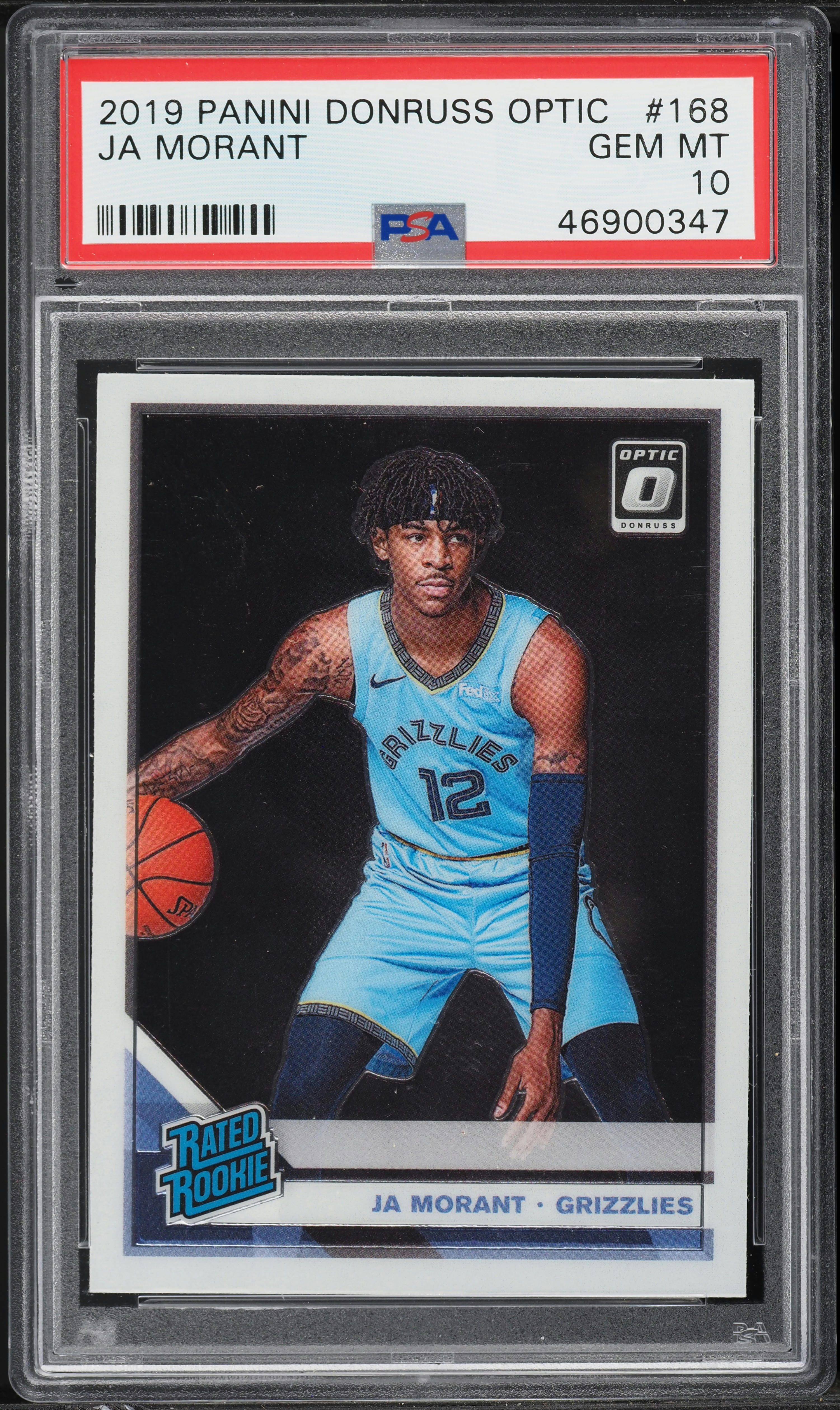 2019 Donruss Optic Ja Morant ROOKIE #168 PSA 10 GEM MINT on
