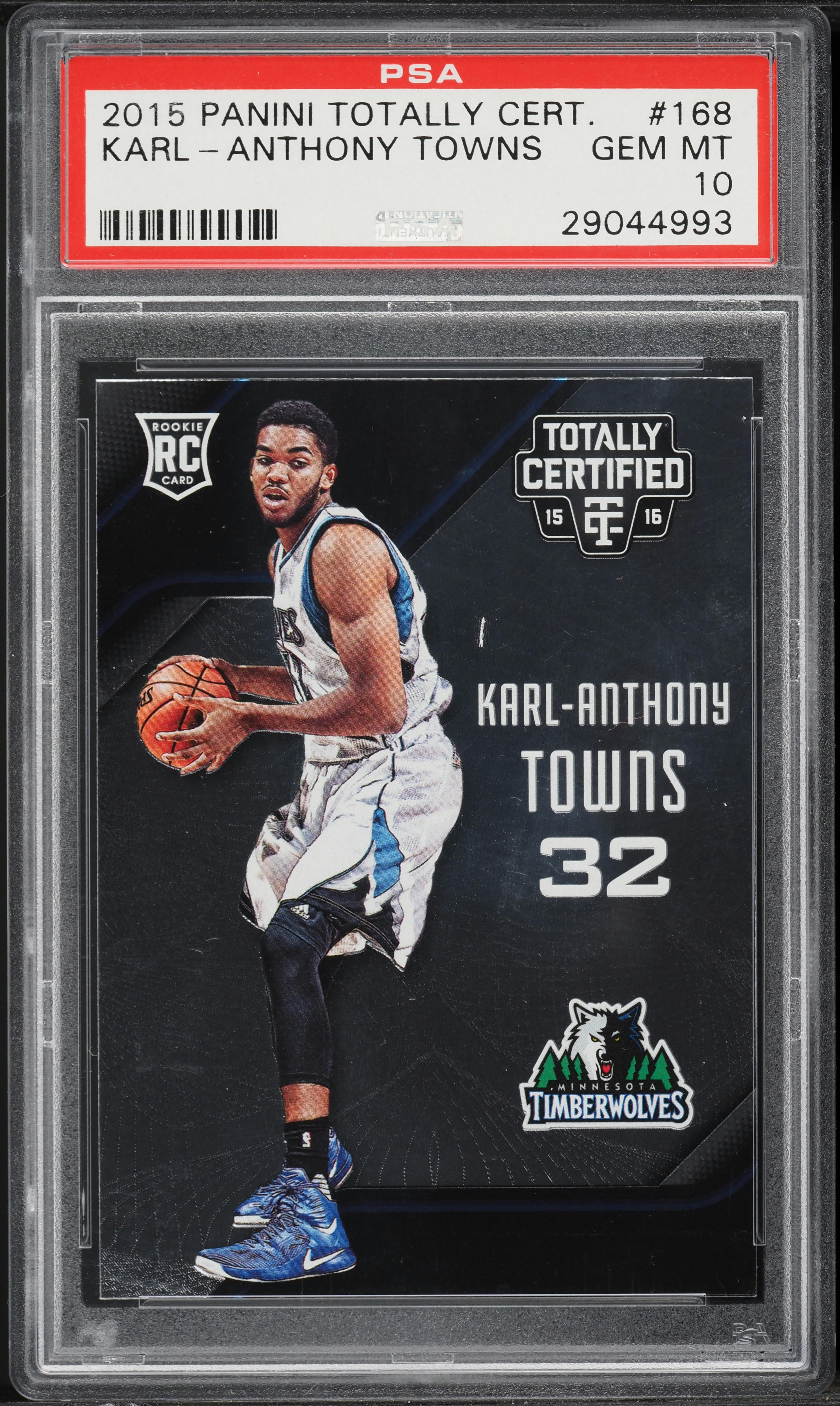 2015 Panini Totally Certified Karl-Anthony Towns ROOKIE #168 PSA