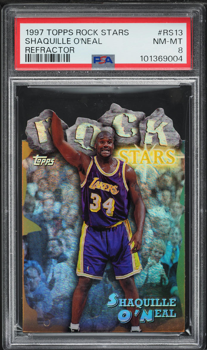 1997 Topps Rock Stars Refractor Die-Cut Shaquille O'Neal #RS13 PSA 8 NM-MT
