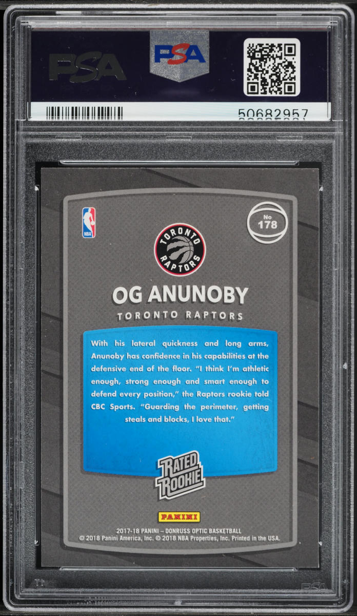 2017 Donruss Optic OG Anunoby ROOKIE #178 PSA 10 GEM MINT