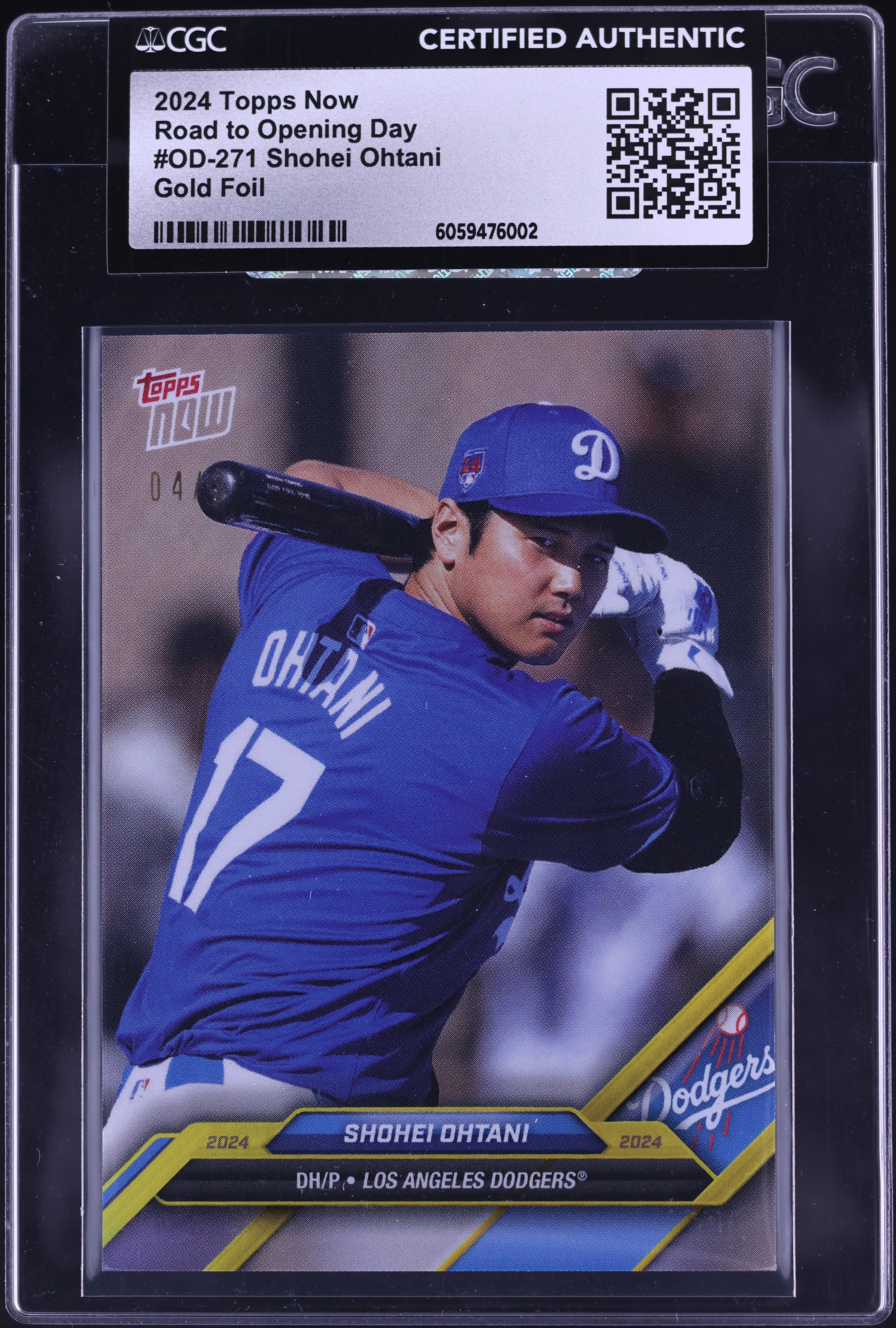 0 Road Opening Day Topps Now to To BGS Card Gold NOW 1 | Foil Baseball