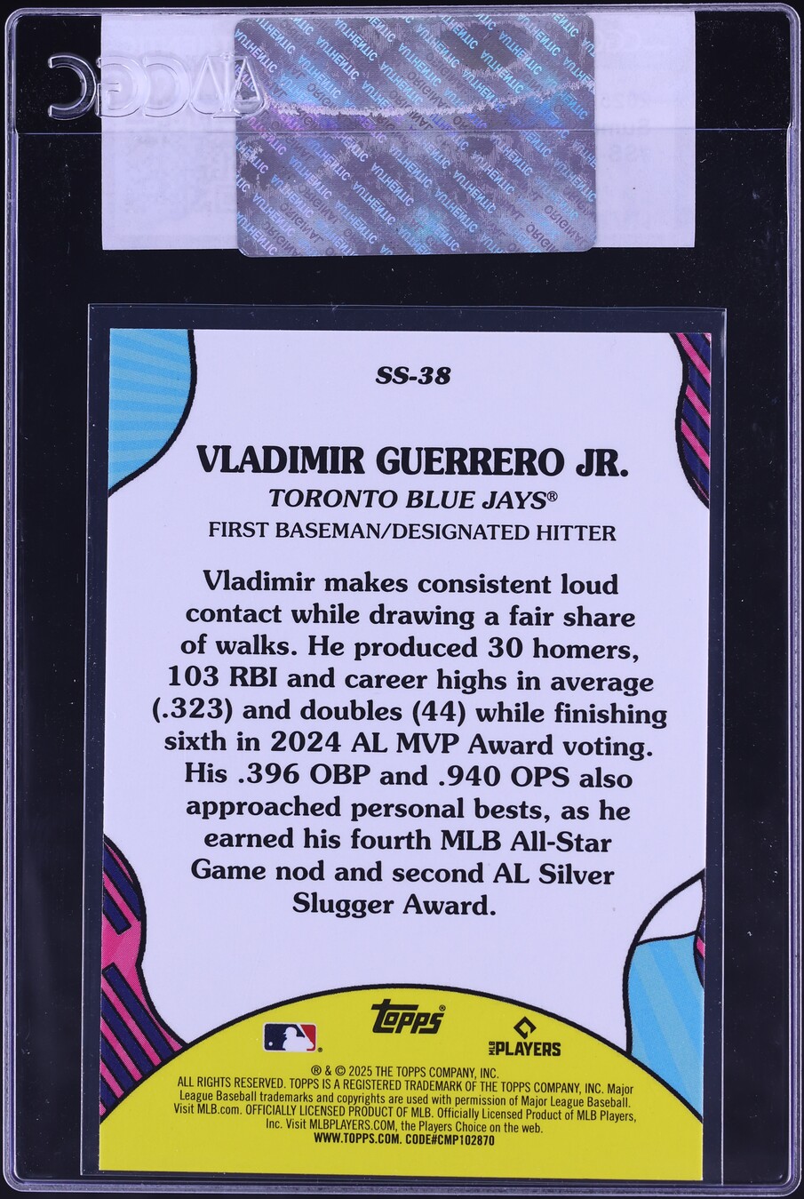 2025 Topps Summer Superstars Vladimir Guerrero Jr. #SS-38 CGC AUTH