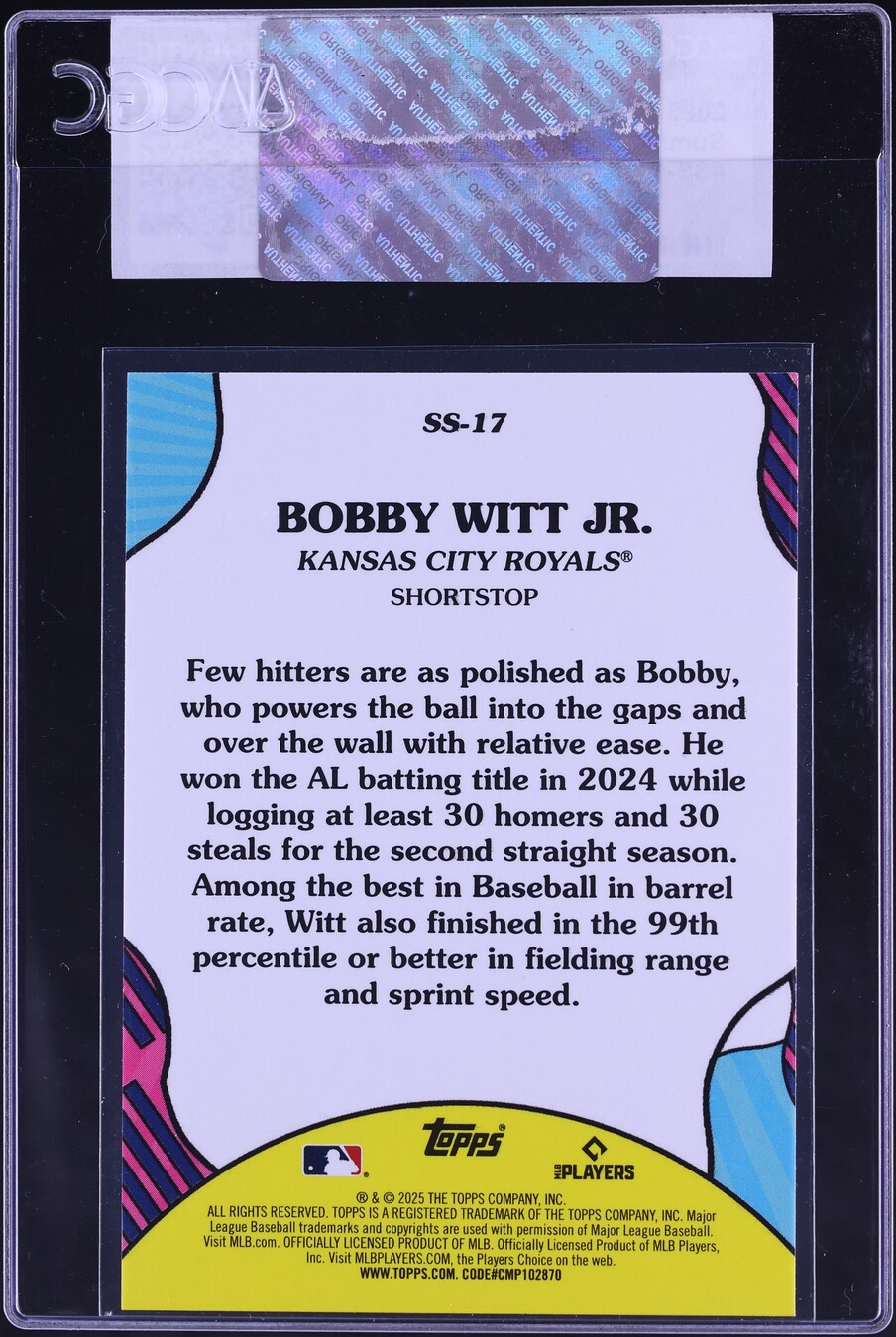 2025 Topps Summer Superstars Bobby Witt Jr. #SS-17 CGC AUTH