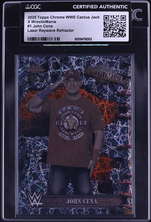 2025 Topps Chrome WWE Cactus Jack X Laser RayWave Ref John Cena 20
