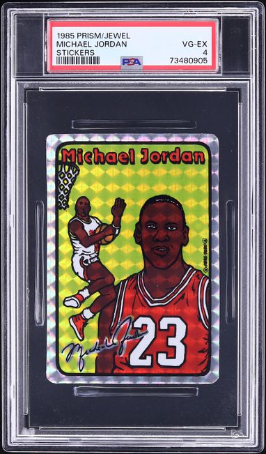 1985 Prism Jewel Stickers Michael Jordan ROOKIE PSA 4 VGEX