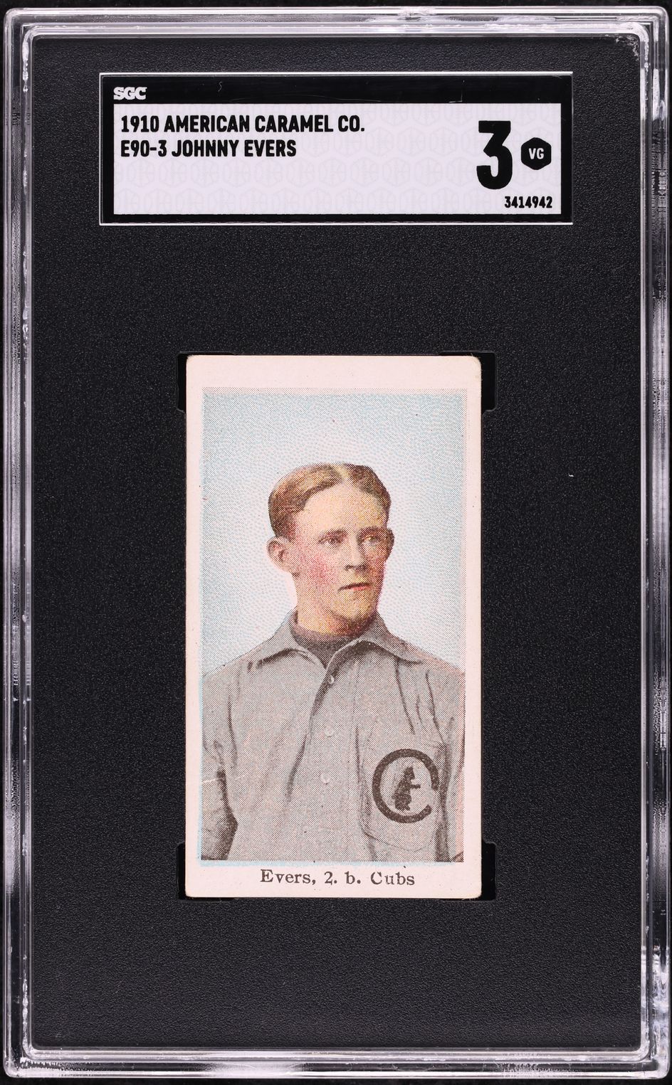 1910 E90-3 American Caramel Johnny Evers SGC 3 VG