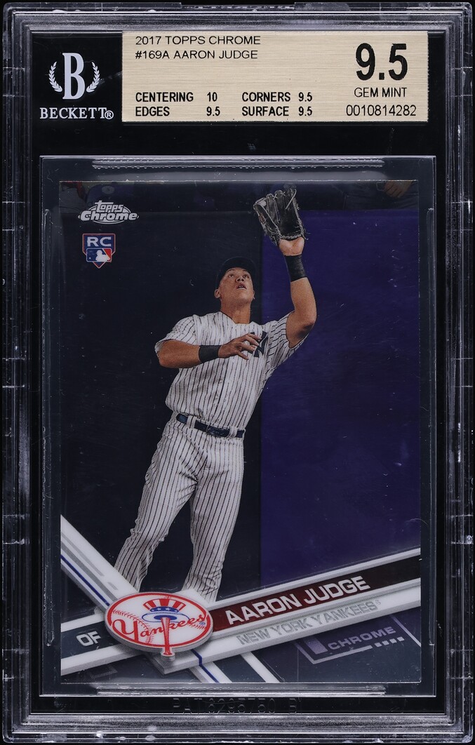2017 Topps Chrome Aaron Judge ROOKIE #169 BGS 9.5 GEM MINT on