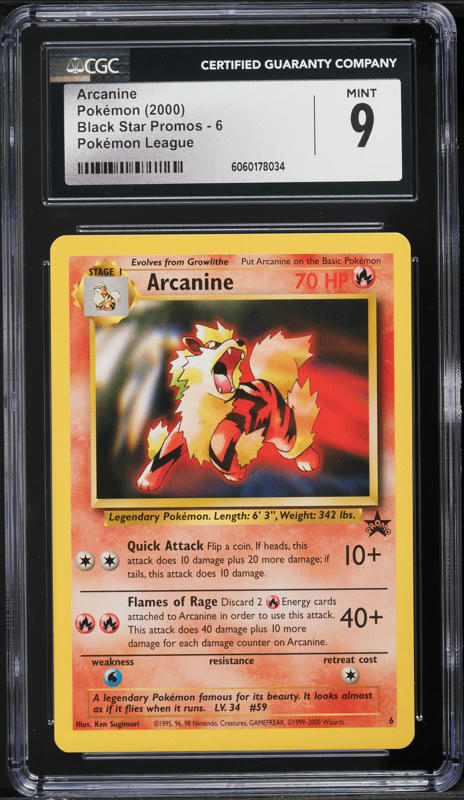 1999 arcanine pokemon card 1999 Pokemon Japanese CD Promo Arcanine #59 CGC 9 MINT on Fanatics Collect