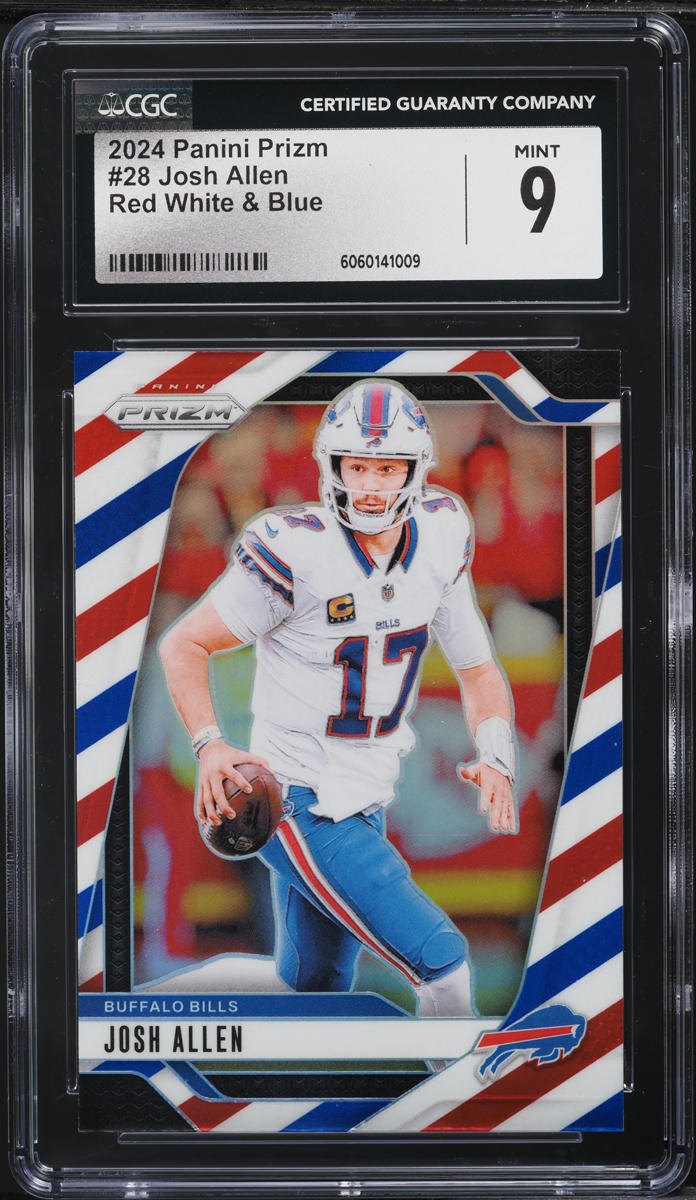 2024 Panini Prizm Red White & Blue Josh Allen #28 CGC 9 MINT