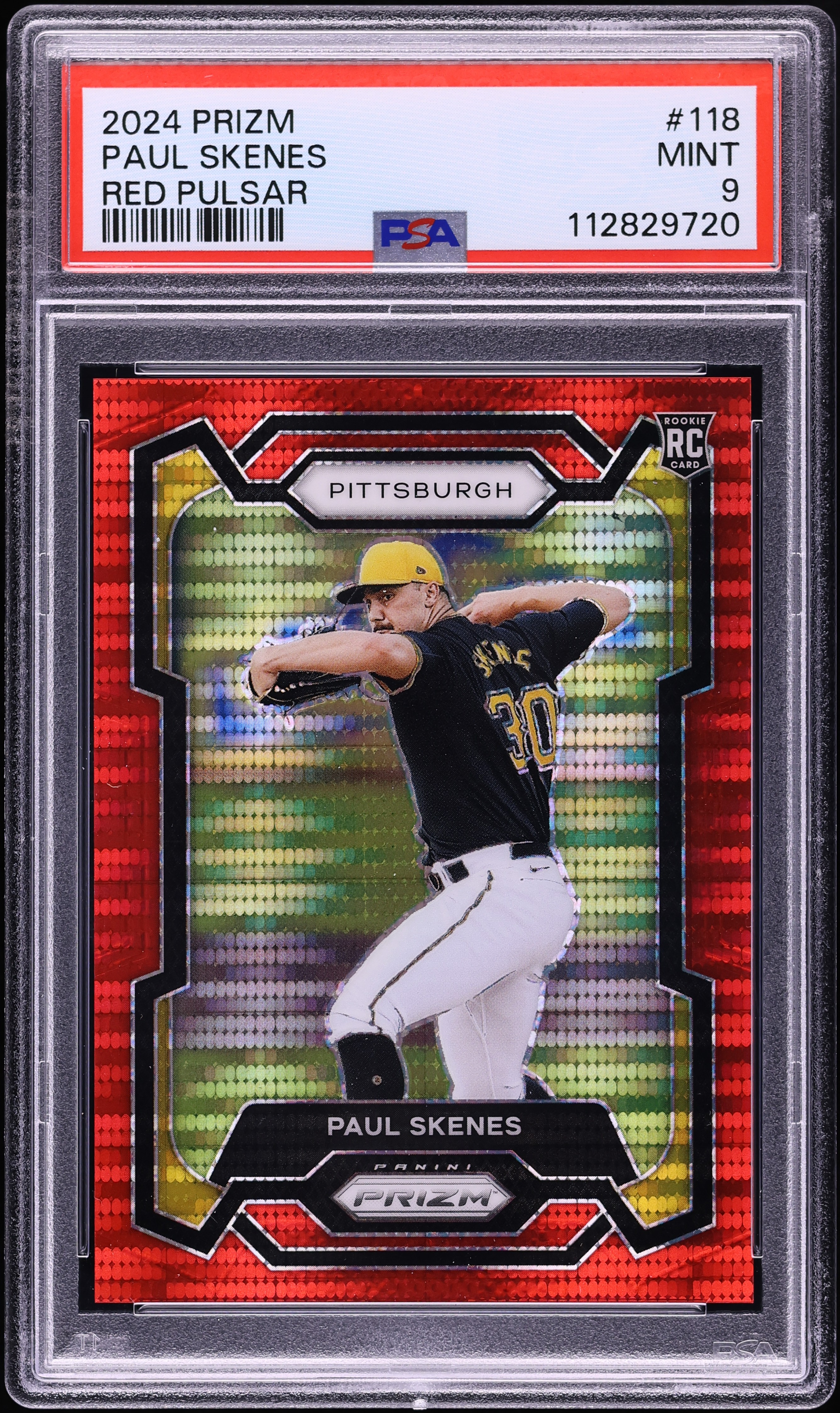 2024 Panini Prizm Red Pulsar Paul Skenes ROOKIE /399 #118 PSA 9