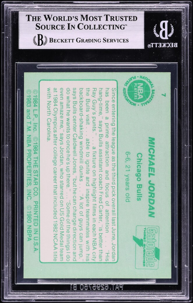 1985 Star Gatorade Slam Dunk Michael Jordan ROOKIE #7 BGS 6 EXMT