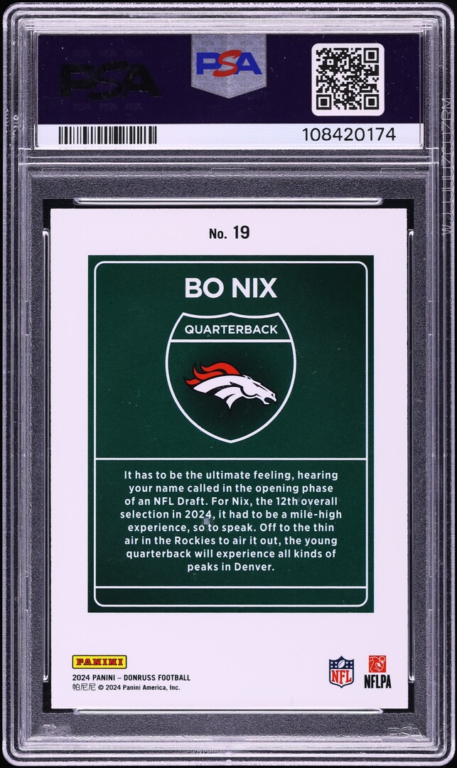 bo nix graded rookie card Amazon.com: Bo Nix 2024 Topps Now Football Rookie Card 12 PSA 10 Gem Mint |  Football Cards 2024