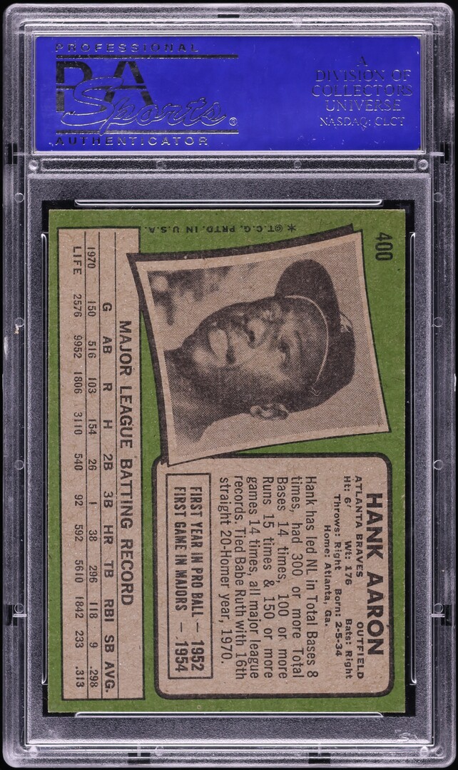 1971 Topps Hank Aaron #400 PSA 8 NM-MT
