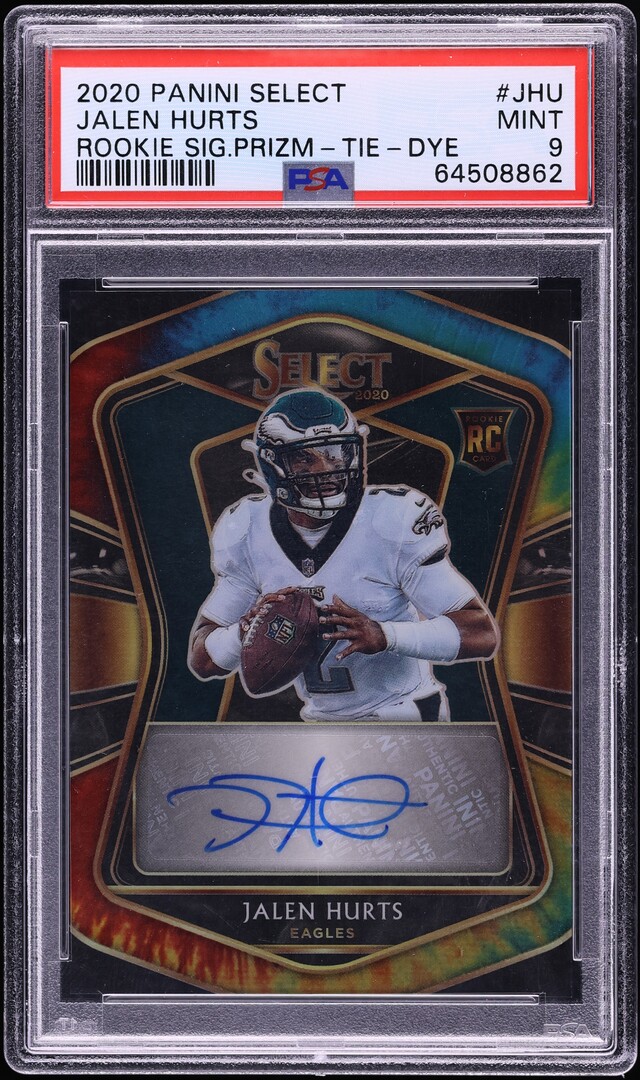 2020 Select Signatures Tie-Dye Prizm Jalen Hurts ROOKIE AUTO /25