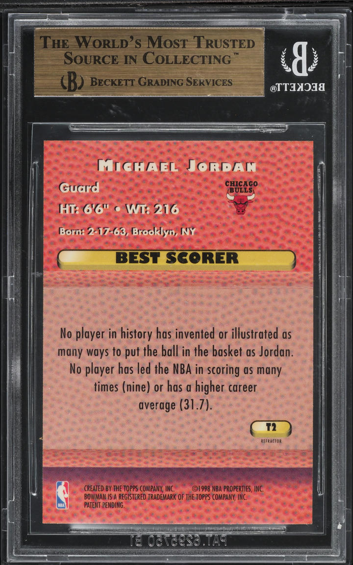 1997 Bowman's Best Techniques Refractor Michael Jordan #T2 BGS 10 PRISTINE