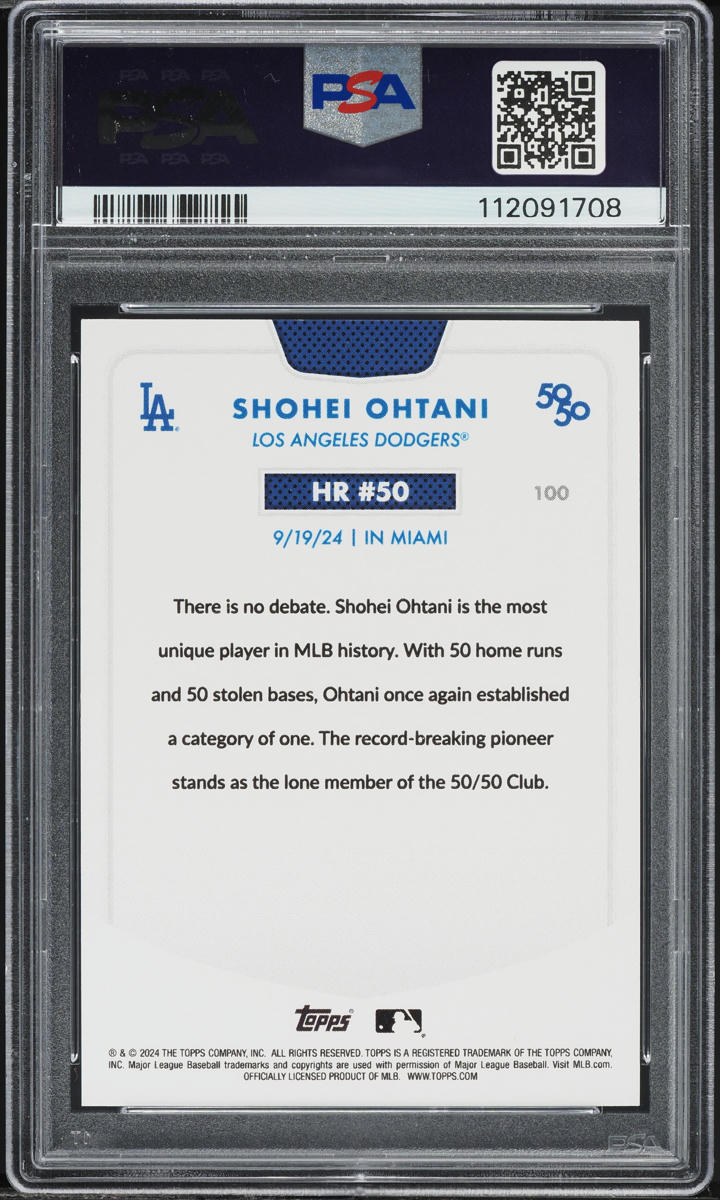 2024 Topps 50/50 Variation Shohei Ohtani SP #100 PSA 10 GEM MINT