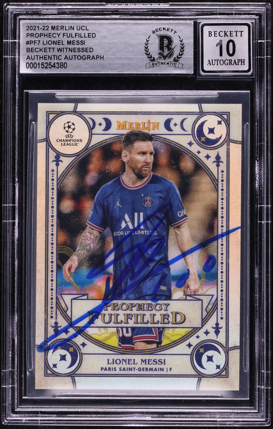 2021 Topps Merlin UEFA Prophecy Fulfilled Lionel Messi AUTO #PF-7