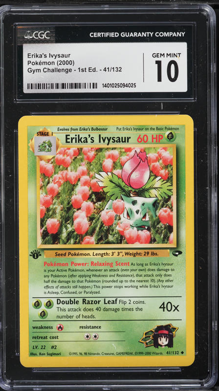 2000 Pokemon Gym Challenge 1st Edition Erika's Ivysaur #41 CGC 10 GEM MINT