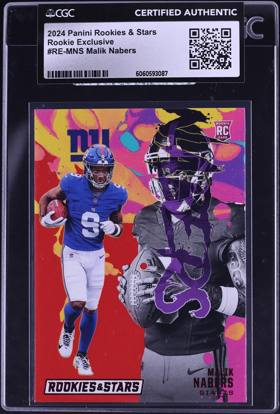 2024 Panini Rookies & Stars Exclusive Malik Nabers ROOKIE #RE-MNS CGC AUTH