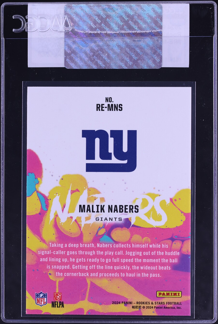 2024 Panini Rookies & Stars Exclusive Malik Nabers ROOKIE #RE-MNS CGC AUTH