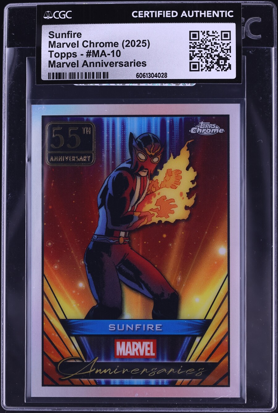 2025 Topps Chrome Marvel Anniversaries Sunfire #MA-10 CGC AUTH
