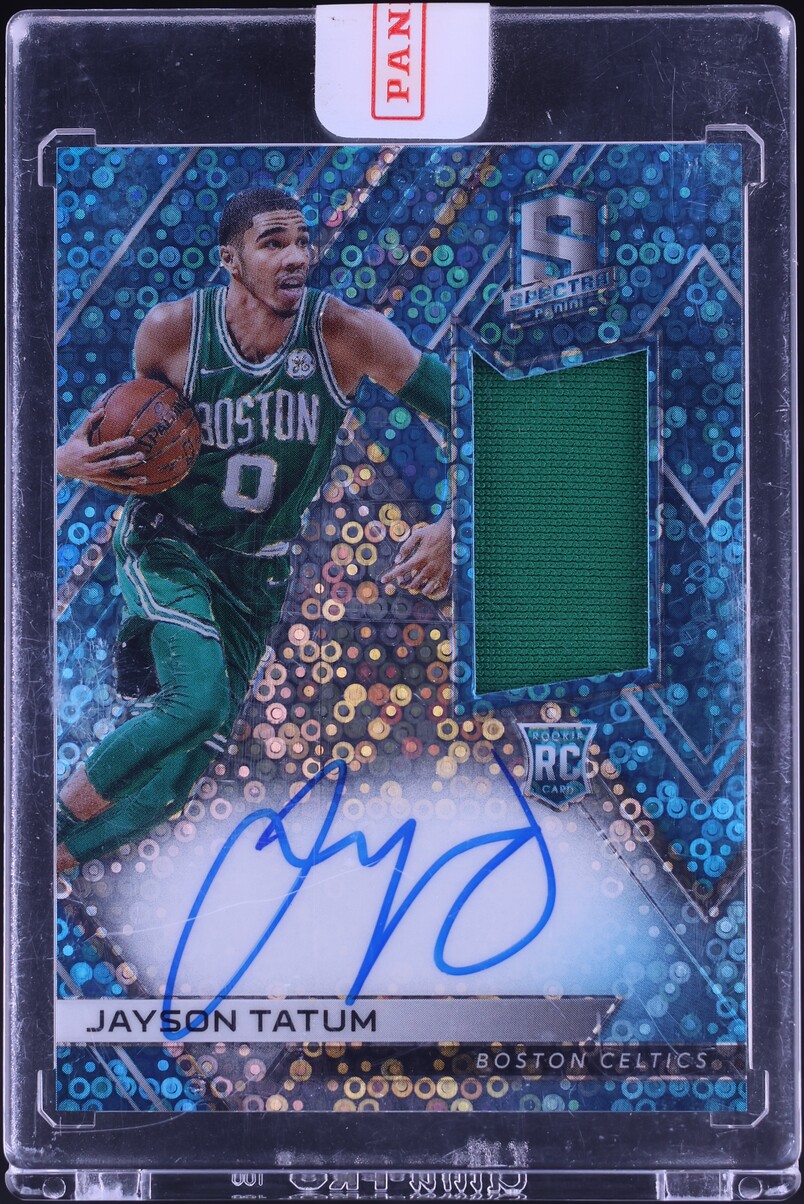 2017 Panini Spectra Neon Blue Jayson Tatum ROOKIE PATCH AUTO /99 #105