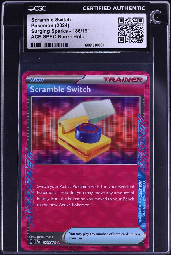 2024 Pokemon SV Surging Sparks Ace Spec Scramble Switch #186 CGC AUTH