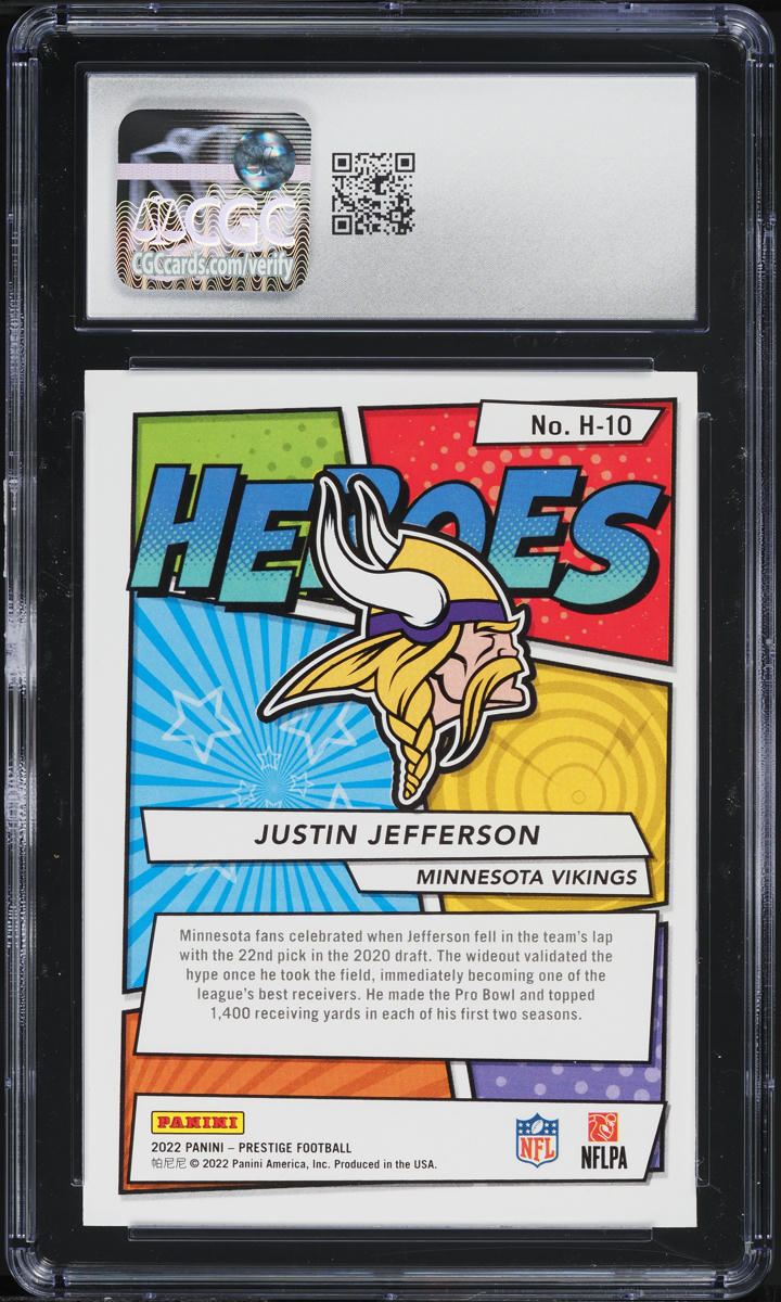 2022 Panini Prestige Heroes Justin Jefferson #H-10 CGC 10 GEM MINT