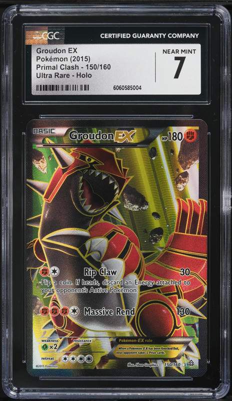 2015 Pokemon XY Primal Clash UR Groudon EX #150 CGC 7 NRMT