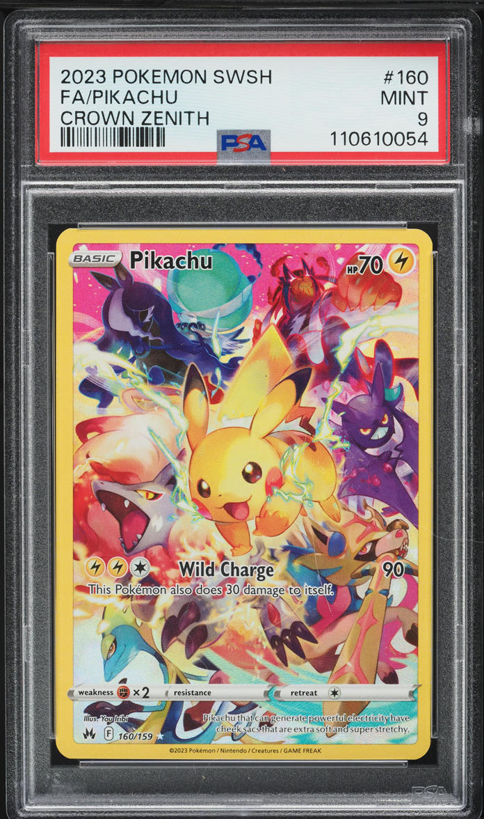 2023 Pokemon Sword & Shield Crown Zenith Full Art Pikachu #160 PSA 9 MINT