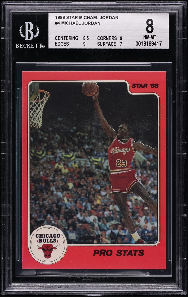 1986 Star Basketball Michael Jordan ROOKIE #4 BGS 8 NM-MT