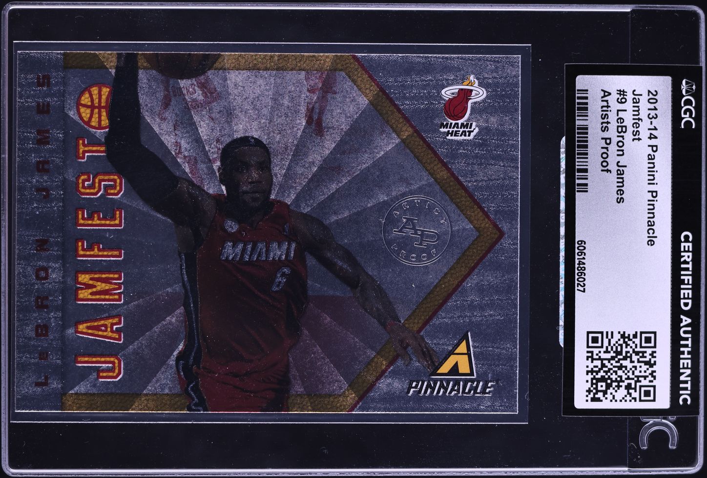 2013 Panini Pinnacle Jamfest Artists Proof LeBron James #9 CGC AUTH