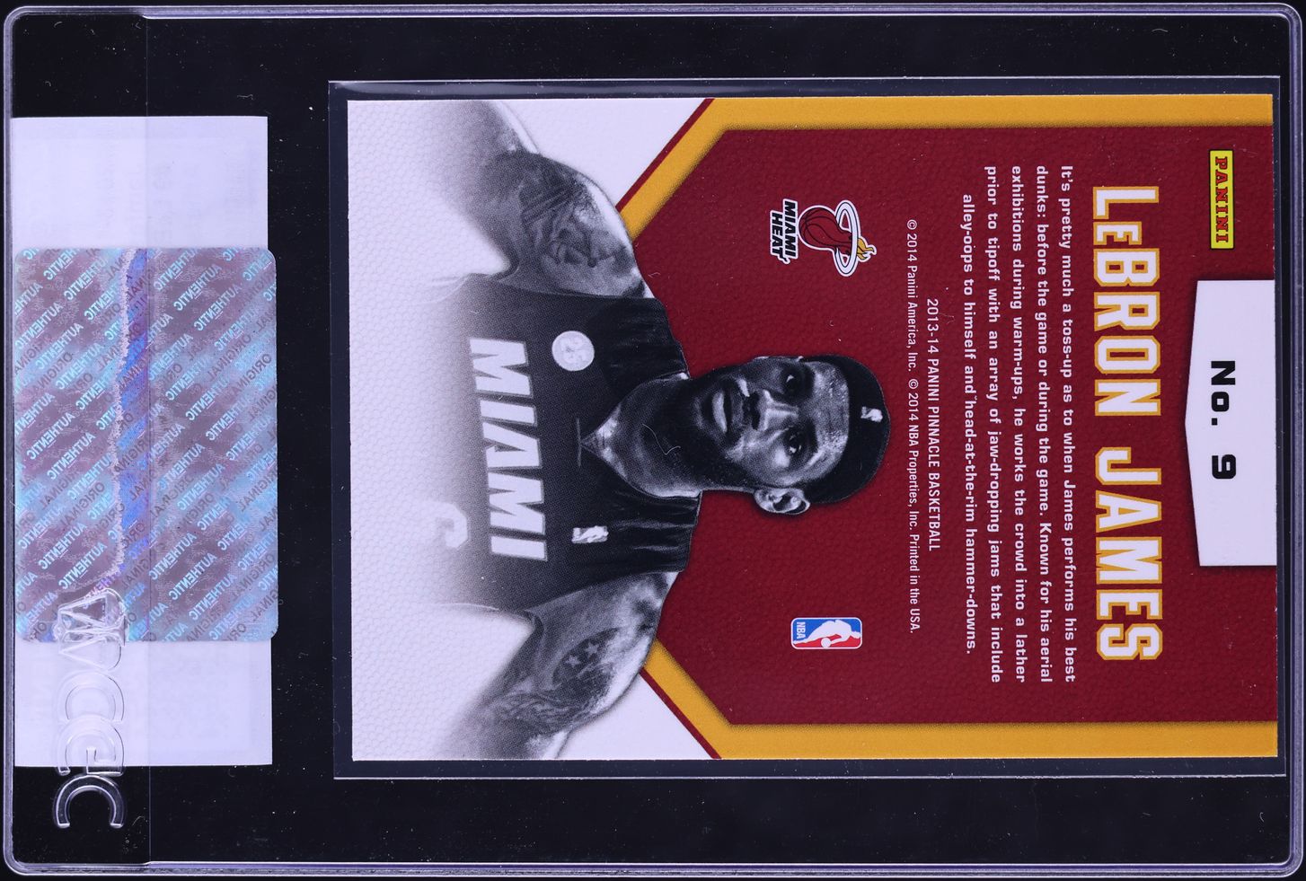 2013 Panini Pinnacle Jamfest Artists Proof LeBron James #9 CGC AUTH