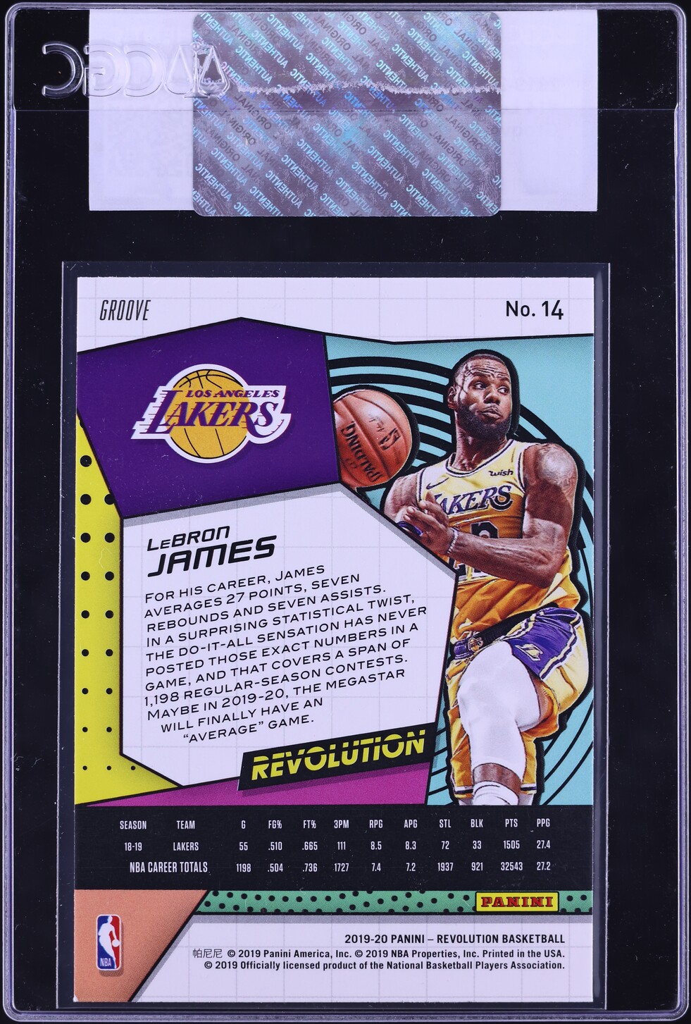 2019 Panini Revolution Groove LeBron James #14 CGC AUTH