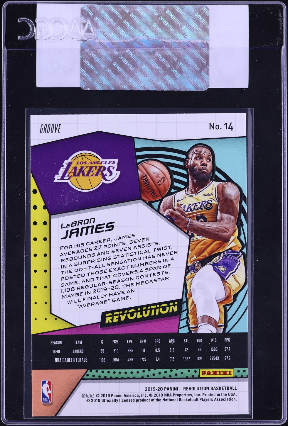 2019 Panini Revolution Groove LeBron James #14 CGC AUTH