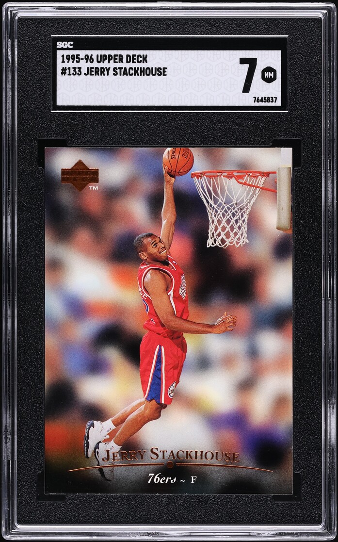 1995 Upper Deck Basketball Jerry Stackhouse ROOKIE #133 SGC 7 NRMT