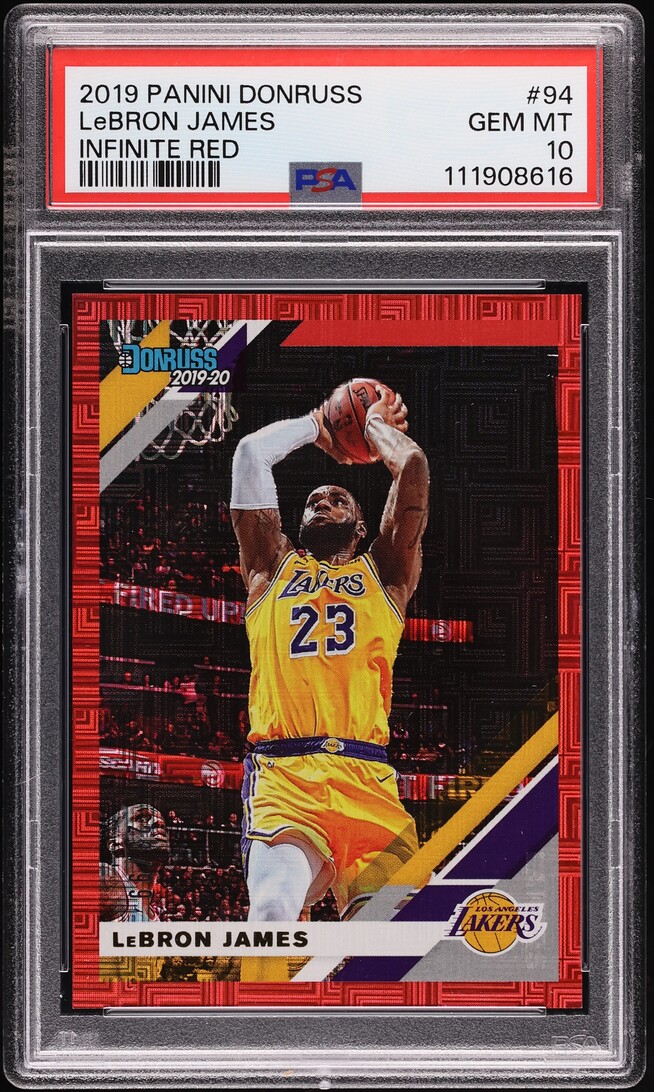2019 Donruss Infinite Red LeBron James JSY 23/99 #94 PSA 10 GEM MINT