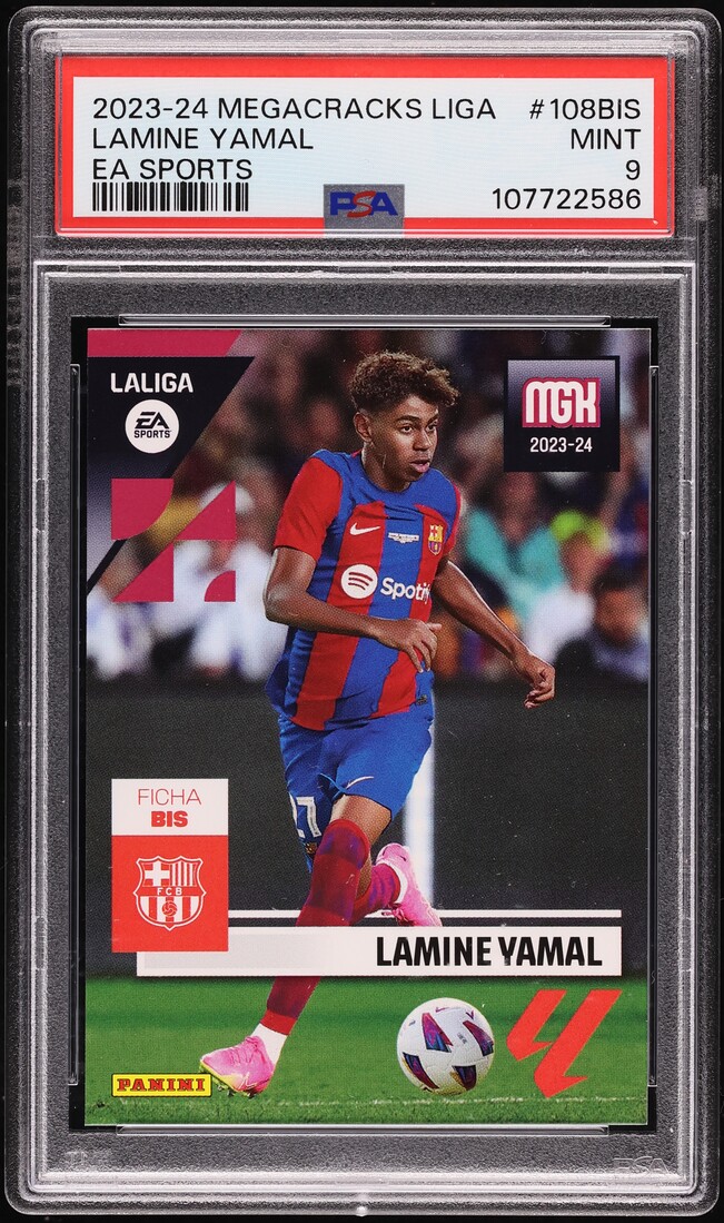 2023 Panini Megacracks La Liga EA Sports Lamine Yamal ROOKIE #108BIS PSA 9 MINT