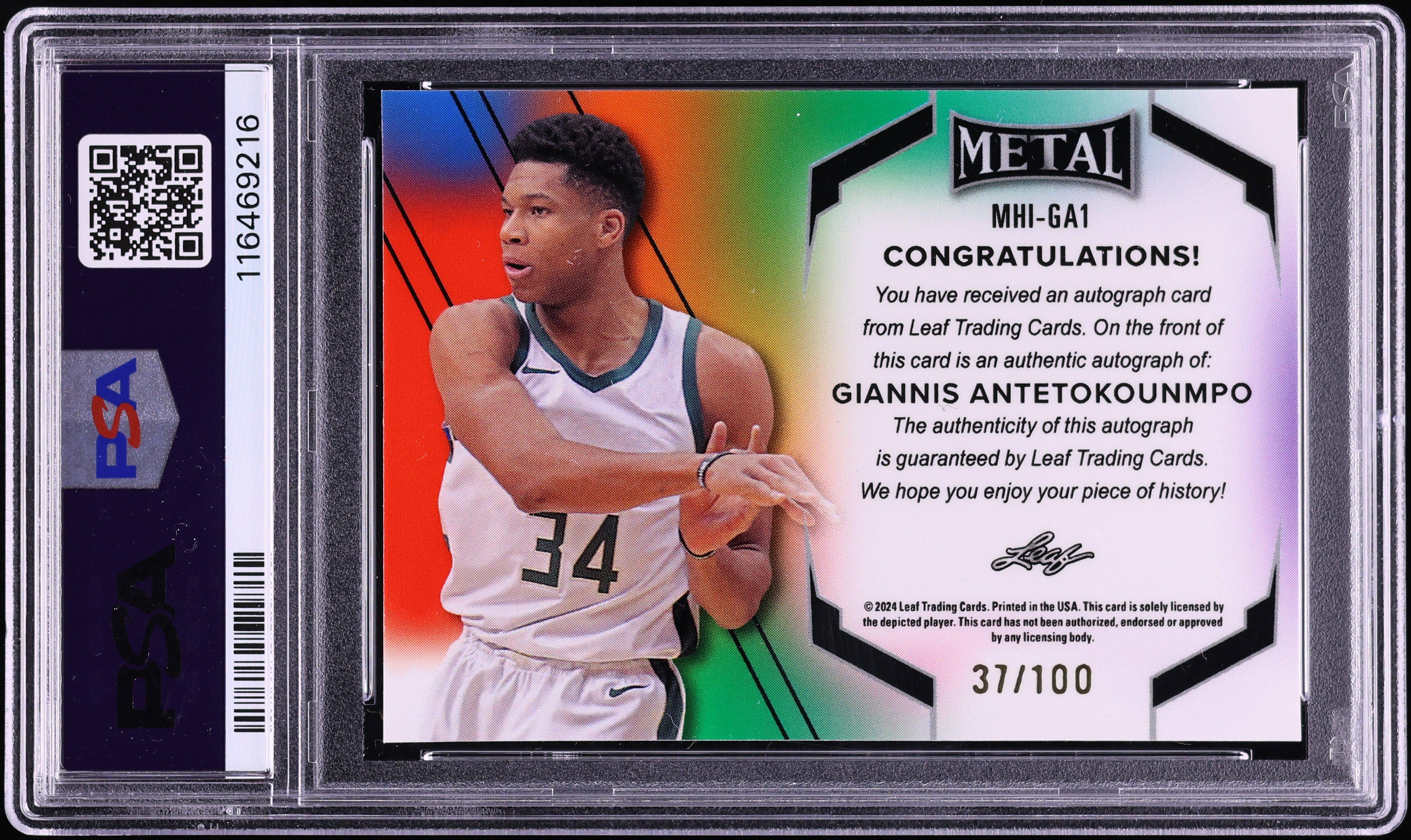 2025 Leaf Sports Heroes Inscriptions Blue Giannis Antetokounmpo